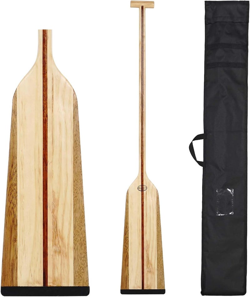 JUSTOOP Store Wood Dragon Boat Paddle, Lightweight Wooden Canoe Paddle with Paddle Bag, IDBF Approved Boat Oars with T Handle for Dragon Boat Paddler, 120/125/130cm(47/49/51in) - Image 1